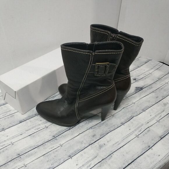 Circa Joan David CJ Masey Brown Leather Womens Ankle Boots Heeled US Size 7.5M - Picture 6 of 11